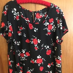 Black and red Torrid floral blouse